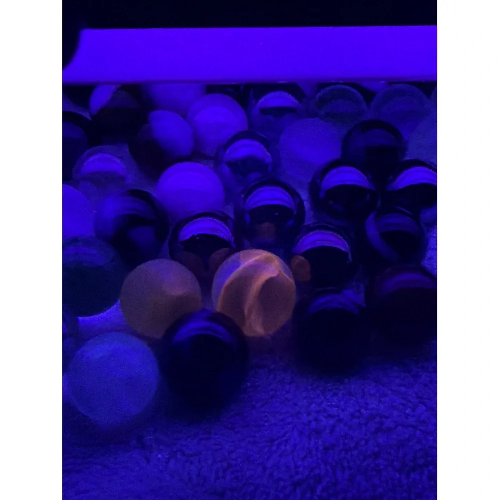 Vintage Glass Marble Lot with 5 Citgo Promotional Pouches UV Reactive Assorted